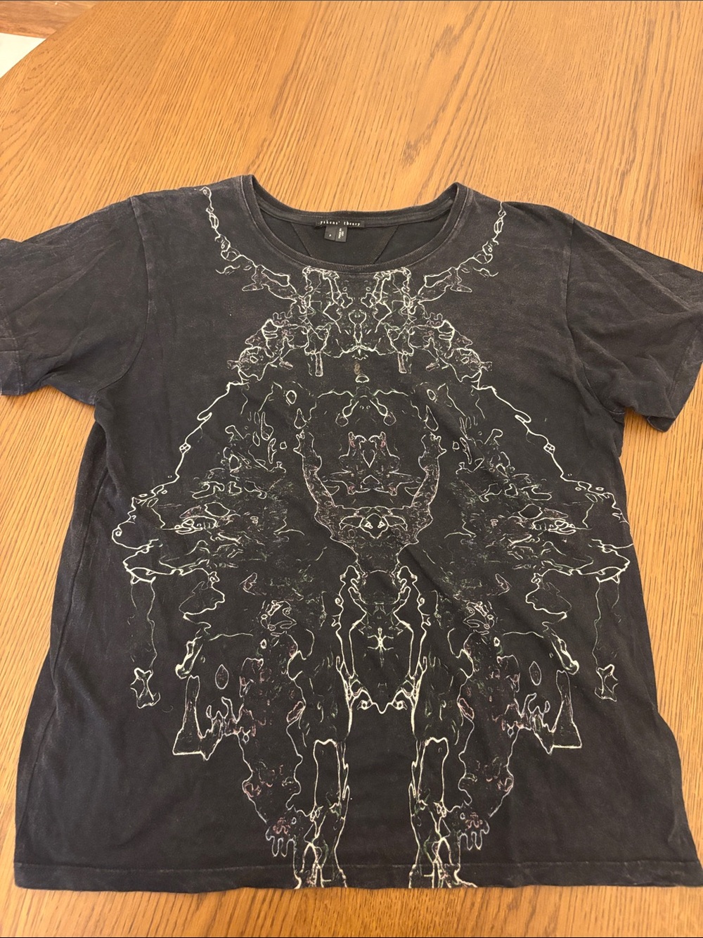 Theyskens' Theory Black Graphic Short Sleeve Tee